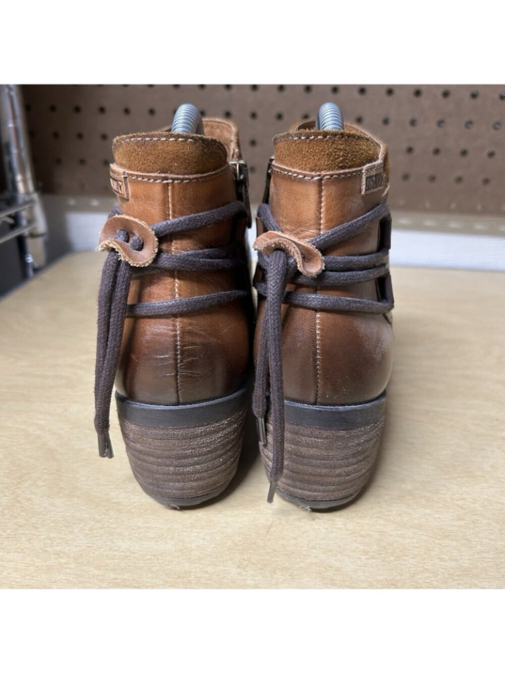 PIKOLINOS Le Mans Brown Leather Boots Size 38 Womens Side Zipper - Picture 7 of 9